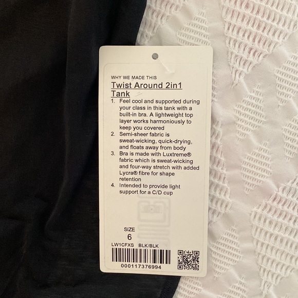 Lululemon Black Tank Top- Twist Around 2in1 Tank - Picture 2 of 6